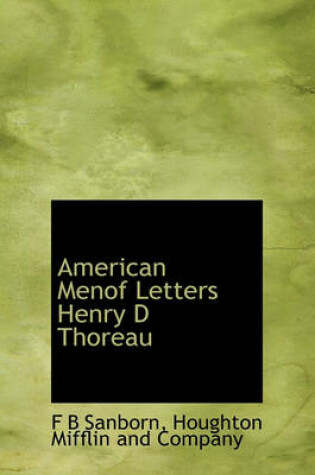 Cover of American Menof Letters Henry D Thoreau
