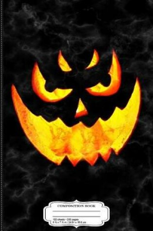 Cover of Evil Glowing Jack O'Lantern Face Composition Notebook