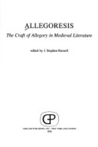 Cover of Allegoresis the Craft Allegory