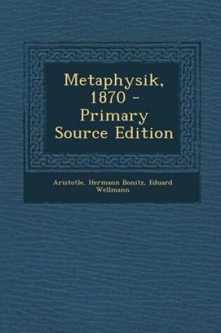 Cover of Metaphysik, 1870 - Primary Source Edition