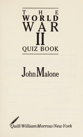 Book cover for The World War II Quiz Book