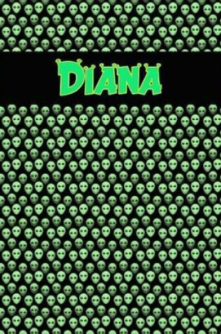 Cover of 120 Page Handwriting Practice Book with Green Alien Cover Diana