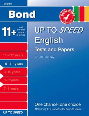 Book cover for Bond Up to Speed English Tests and Papers 10-11+ Years