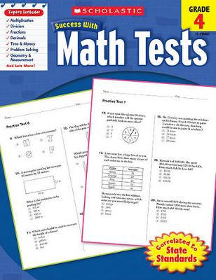 Cover of Scholastic Success with Math Tests: Grade 4 Workbook