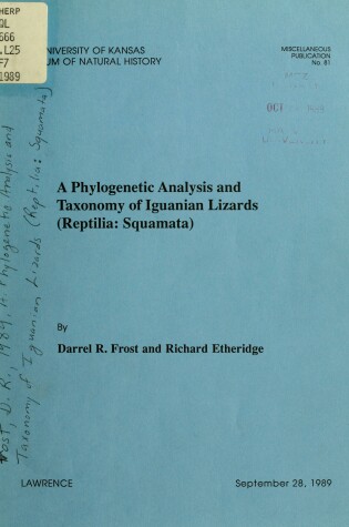 Cover of A Phylogenetic Analysis & Taxonomy of Iguanian Lizards