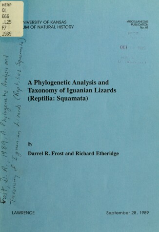 Cover of A Phylogenetic Analysis & Taxonomy of Iguanian Lizards