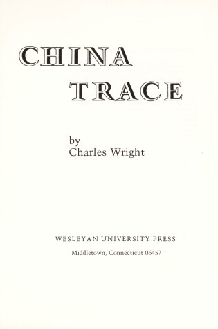 Cover of China Trace