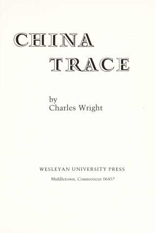 Book cover for China Trace