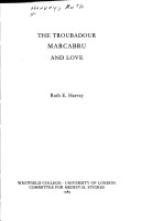 Cover of The Troubadour Marcabru and Love