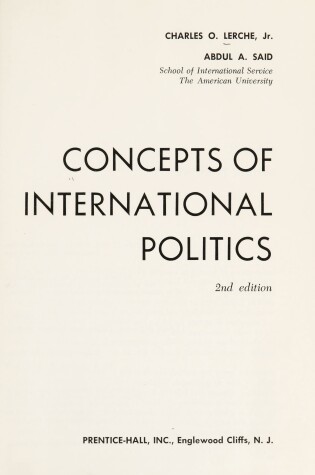 Cover of Concepts of International Politics