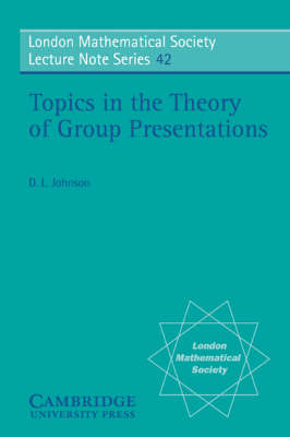 Book cover for Topics in the Theory of Group Presentations