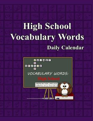 Book cover for Whimsy Word Search, High School Vocabulary Words - Daily Calendar - in ASL