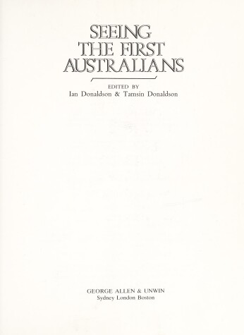 Book cover for Seeing the First Australians