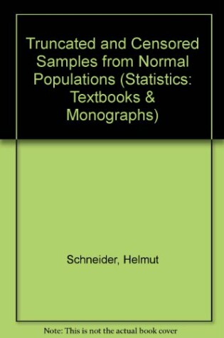 Cover of Truncated and Censored Samples from Normal Populations