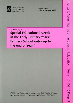 Cover of Special Educational Needs in the Early Primary Years: Primary School Entry up to the End of Year 1