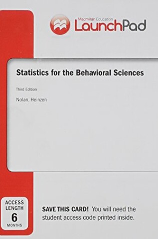 Cover of Launchpad for Nolan's Statistics for the Behavioral Sciences (Six Month Access)