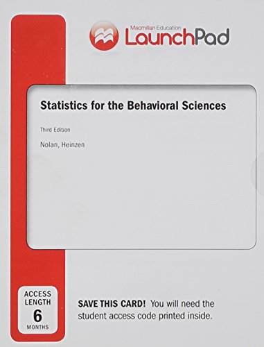 Book cover for Launchpad for Nolan's Statistics for the Behavioral Sciences (Six Month Access)