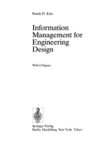 Cover of Information Management for Engineering Design Applications