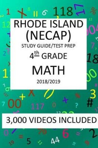 Cover of 4th Grade RHODE ISLAND NECAP 2019 MATH Test Prep