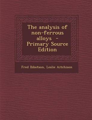 Book cover for Analysis of Non-Ferrous Alloys