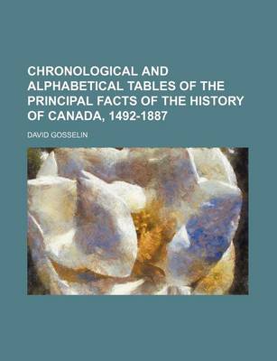 Book cover for Chronological and Alphabetical Tables of the Principal Facts of the History of Canada, 1492-1887