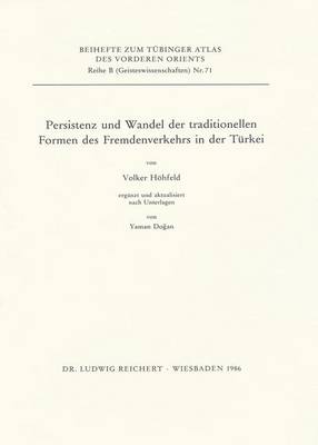 Book cover for Persistenz Und Wandel Der Traditionellen Formen Des Fremdenverkehrs in Der Turkei