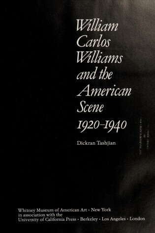 Cover of William Carlos Williams and the American Scene, 1920-40