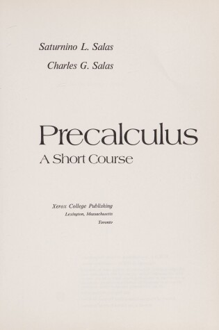 Cover of Precalculus