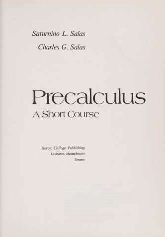 Book cover for Precalculus