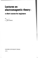 Book cover for Lectures on Electromagnetic Theory