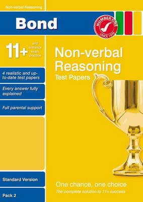 Book cover for Bond 11+ Test Papers Non-Verbal Reasoning Standard Pack 2