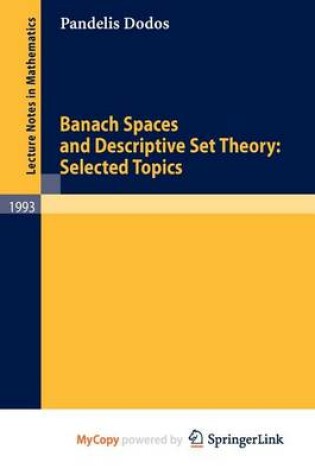 Cover of Banach Spaces and Descriptive Set Theory