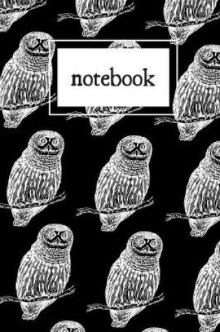 Cover of Owl print black and white notebook