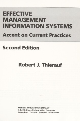 Cover of Effective Management Information Systems