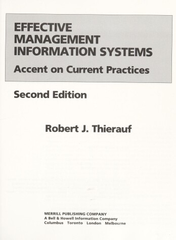 Book cover for Effective Management Information Systems