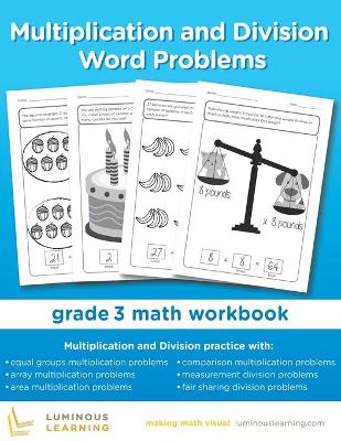 Book cover for Multiplication and Division Word Problems - Grade 3 Math Workbook