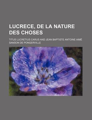 Book cover for Lucrece, de La Nature Des Choses (1)