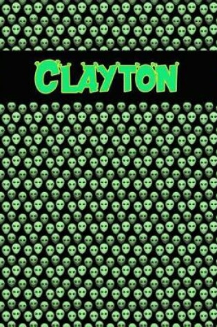 Cover of 120 Page Handwriting Practice Book with Green Alien Cover Clayton