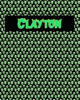 Book cover for 120 Page Handwriting Practice Book with Green Alien Cover Clayton