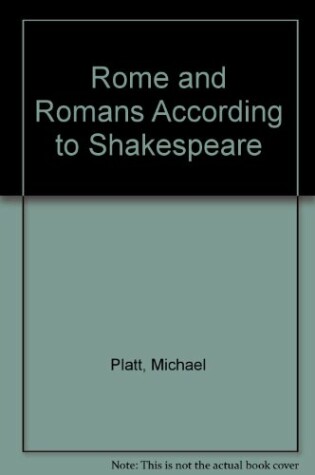 Cover of Rome and Romans According to Shakespeare