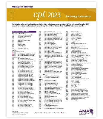 Cover of CPT 2023 Express Reference Coding Card: Pathology/Laboratory