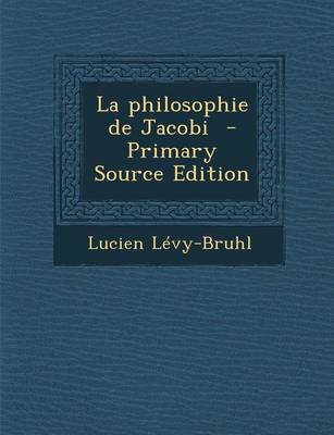 Book cover for La Philosophie de Jacobi - Primary Source Edition