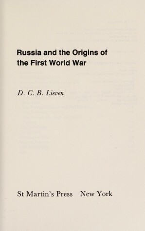 Cover of Russia and the Origins of the First World War