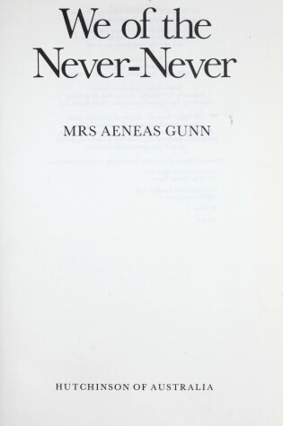 Cover of We of the Never-never