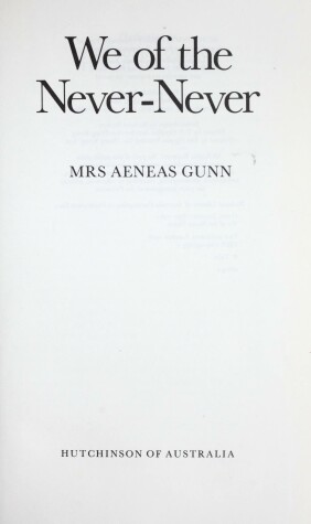 Book cover for We of the Never-never