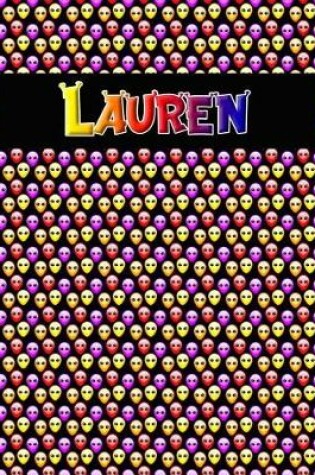 Cover of 120 Page Handwriting Practice Book with Colorful Alien Cover Lauren