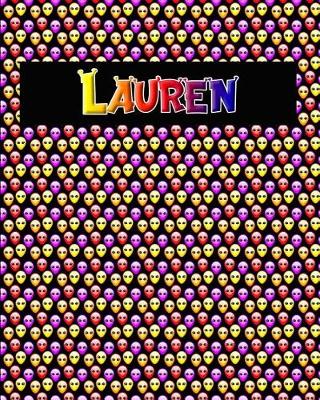 Book cover for 120 Page Handwriting Practice Book with Colorful Alien Cover Lauren