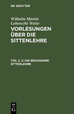 Book cover for Die Besondere Sittenlehre