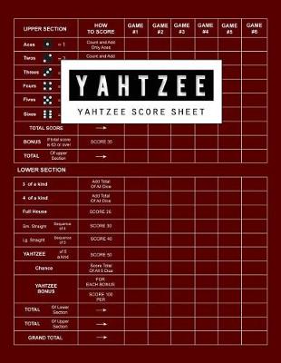 Book cover for Yahtzee Scoresheet