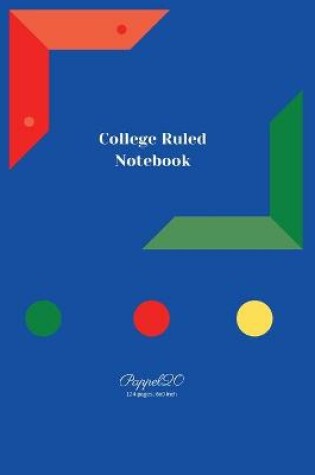 Cover of College Ruled Notebook Blue Cover 124 pages 6x9 Inches